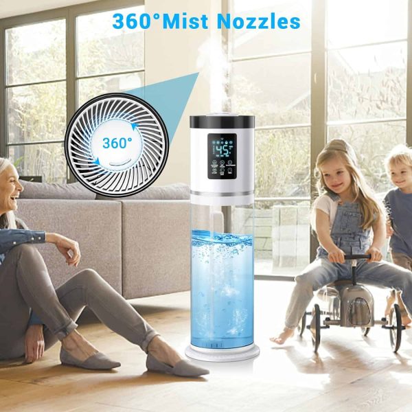 Hiswelle Humidifiers for Bedroom Large Room with Clear Tank, 7-Color Ambient Light, 8L 2.1Gal 36dB Ultrasonic Cool Mist Humidifiers - Image 7