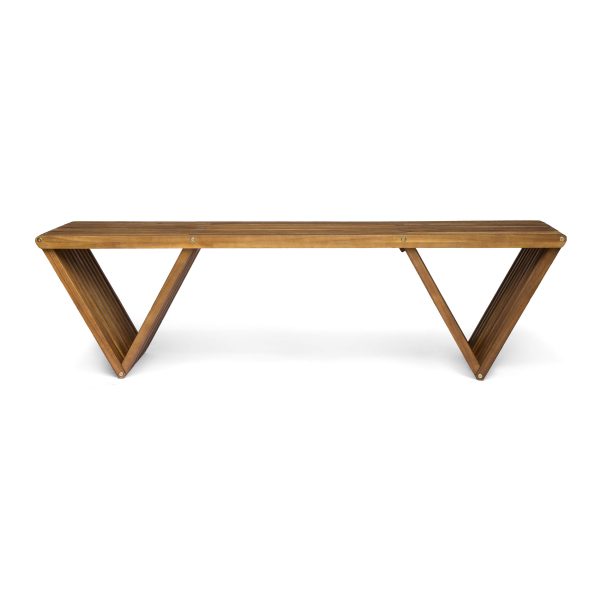 Christopher Knight Home Esme Outdoor Acacia Wood Bench, Teak Finish - Image 7