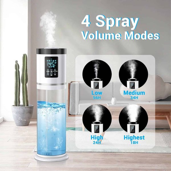 Hiswelle Humidifiers for Bedroom Large Room with Clear Tank, 7-Color Ambient Light, 8L 2.1Gal 36dB Ultrasonic Cool Mist Humidifiers - Image 2