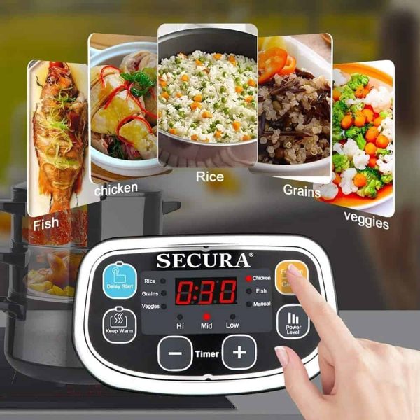 Secura Electric Food Steamer, Vegetable Double Tiered Stackable Baskets - Image 6