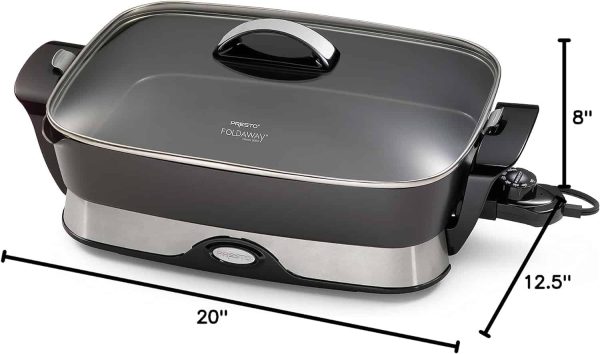 06857 16-inch Electric Foldaway Skillet, Black - Image 6