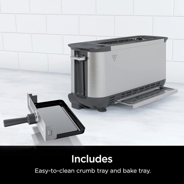 ST101 Foodi 2-in-1 Flip Toaster, 2-Slice Capacity, Compact Toaster Oven, 1500 Watts, Stainless Steel - Image 9