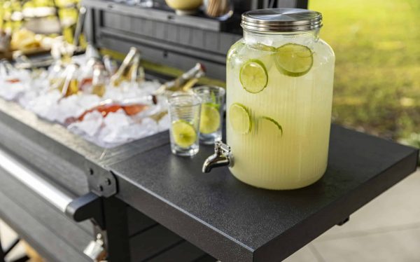 Keter 89.8 Quarts Wheeled Serving Station/Cart , Gray/Light Gray - Image 4