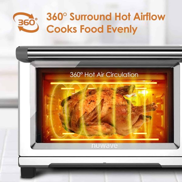 NUWAVE Bravo Air Fryer Oven, 12-in-1, 30QT XL Large Capacity Digital Countertop Convection Oven, silver - Image 3