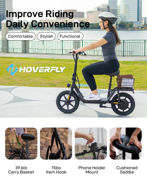 HOVERFLY Z5 Electric Scooter with Seat, 18.6Miles Range   15.5Mph Power by 550W Peak Motor - Image 7