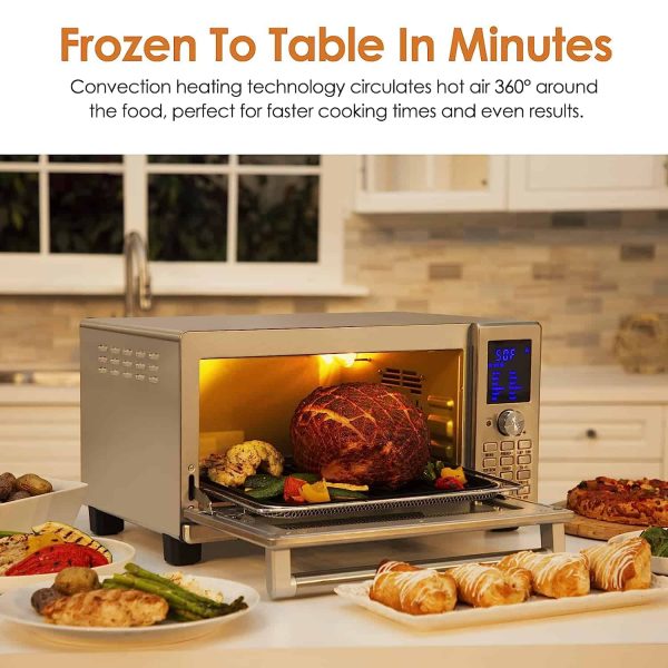 NUWAVE Bravo Air Fryer Oven, 12-in-1, 30QT XL Large Capacity Digital Countertop Convection Oven, silver - Image 2