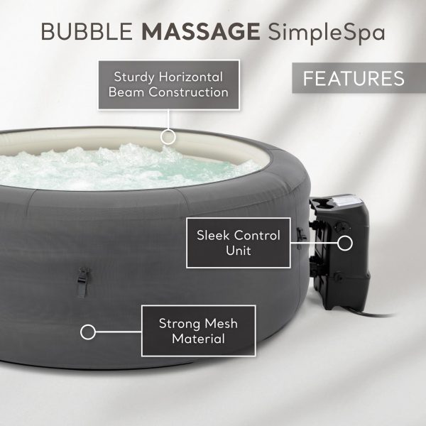 INTEX 28483E SimpleSpa Bubble Massage Spa- 4 Person Capacity – Built-in QuickFill Inflation   77  x 26 - Image 8