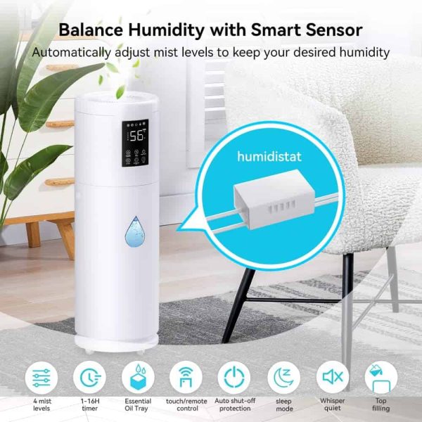 Honovos Humidifiers for Large Room Home Bedroom 2000 sq.ft. 17L/4.5Gal Large Humidifier - Image 3