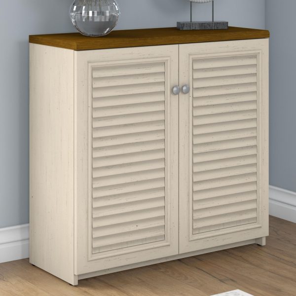 Furniture Fairview Accent Cabinet with Doors and Shelves, Modern Sideboard Buffet for Home Office, Antique White - Image 7