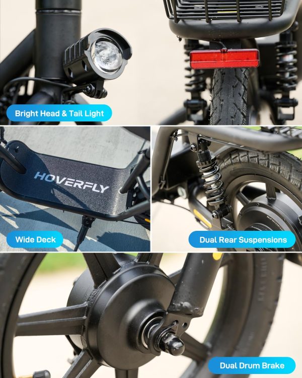 HOVERFLY Z5 Electric Scooter with Seat, 18.6Miles Range   15.5Mph Power by 550W Peak Motor - Image 3