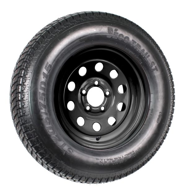 2-Pack Trailer Tire On Black Wheel Modular Rim ST205/75D15 LRC 5 Lug On 4.5 15 x 5 - Image 8