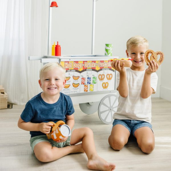 Melissa   Doug Wooden Snacks and Sweets Food Cart   40+ Play Food pcs, Reversible Awning - Image 6