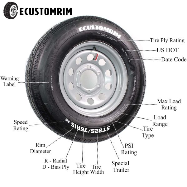 2-Pack Dually Dual Silver Grey Trailer Wheel Rim 16 Inch 16X6 8 Lug On 6.5 Inch - Image 2