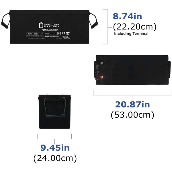 12V 200Ah 4D SLA AGM Battery Replacement for Solar Systems - Image 2