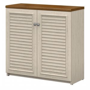 Furniture Fairview Accent Cabinet with Doors and Shelves, Modern Sideboard Buffet for Home Office, Antique White