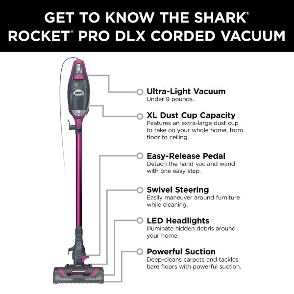 HV371 Rocket Pro DLX Corded Stick, Removable Hand Vacuum, Advanced Swivel Steering - Image 2