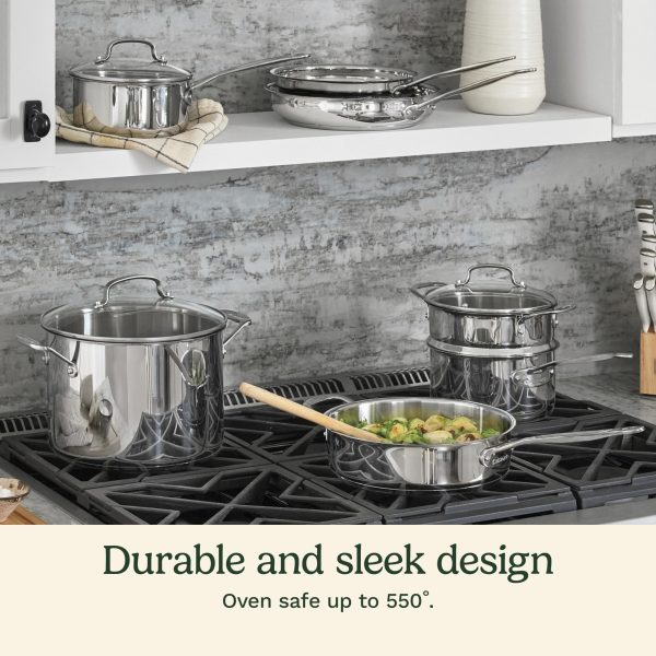 11-Piece Cookware Set, Chef s Classic Stainless Steel Collection 77-11G - Image 6