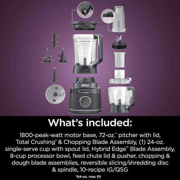 TB401 Detect Kitchen System Power Blender + Processor Pro, BlendSense Technology, Blender, Chopping   Smoothies, Black - Image 2