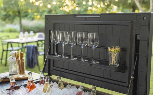 Keter 89.8 Quarts Wheeled Serving Station/Cart , Gray/Light Gray - Image 6