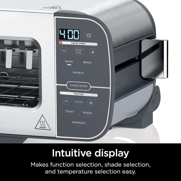 ST101 Foodi 2-in-1 Flip Toaster, 2-Slice Capacity, Compact Toaster Oven, 1500 Watts, Stainless Steel - Image 8