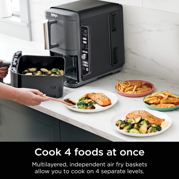 SL401 DoubleStack XL 2-Basket Air Fryer, DoubleStack Technology Cooks 4 Foods at Once, Compact Design, Grey - Image 13