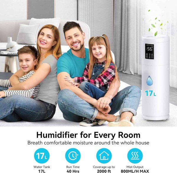 Honovos Humidifiers for Large Room Home Bedroom 2000 sq.ft. 17L/4.5Gal Large Humidifier - Image 2