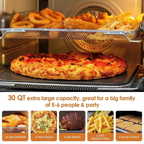 NUWAVE Bravo Air Fryer Oven, 12-in-1, 30QT XL Large Capacity Digital Countertop Convection Oven, silver - Image 4