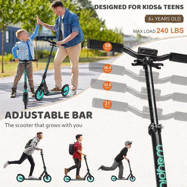 WAYPLUS Kick Scooter for Ages 6+,Kid, Teens   Adults. Max Load 240 LBS. Foldable, Lightweight - Image 6
