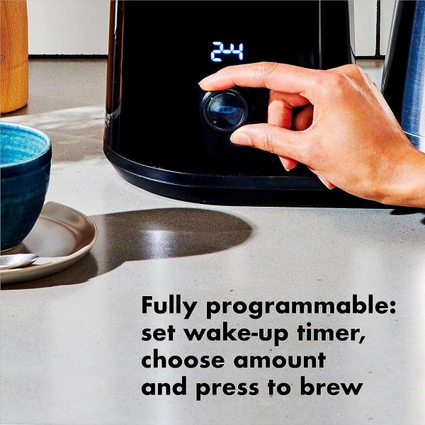 OXO Brew 9 Cup Stainless Steel Coffee Maker, Silver, Black - Image 3