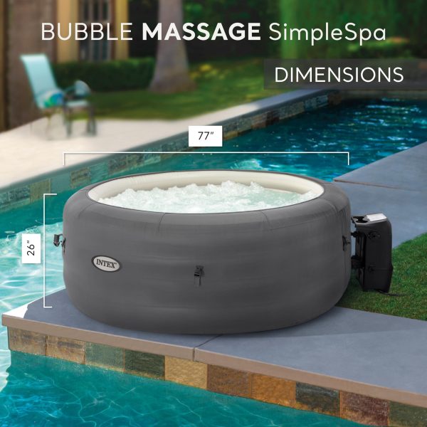 INTEX 28483E SimpleSpa Bubble Massage Spa- 4 Person Capacity – Built-in QuickFill Inflation   77  x 26 - Image 5