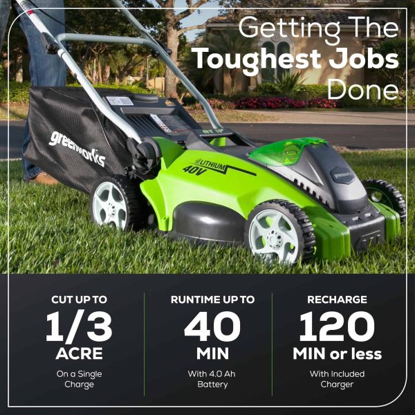 40V 16  Cordless (Push) Lawn Mower (75+ Compatible Tools), 4.0Ah Battery and Charger Included - Image 11