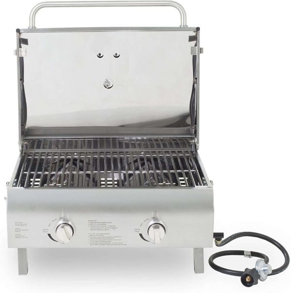 Grills 75275 Stainless Steel Two-Burner Portable Grill - Image 3