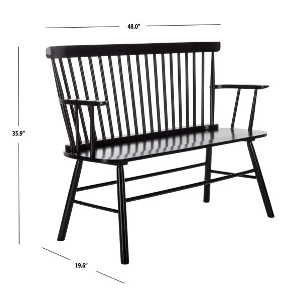 Homes Collection Addison Spindle Back Black Bench - Image 15