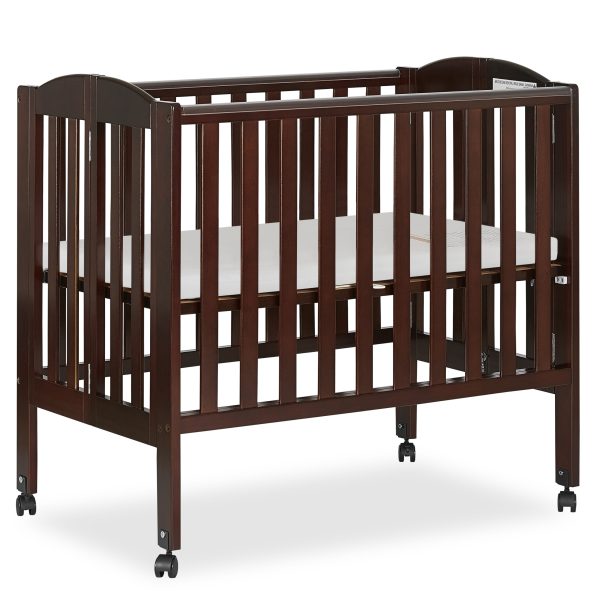 , 2 in 1 Folding Portable Crib Espresso - Image 9