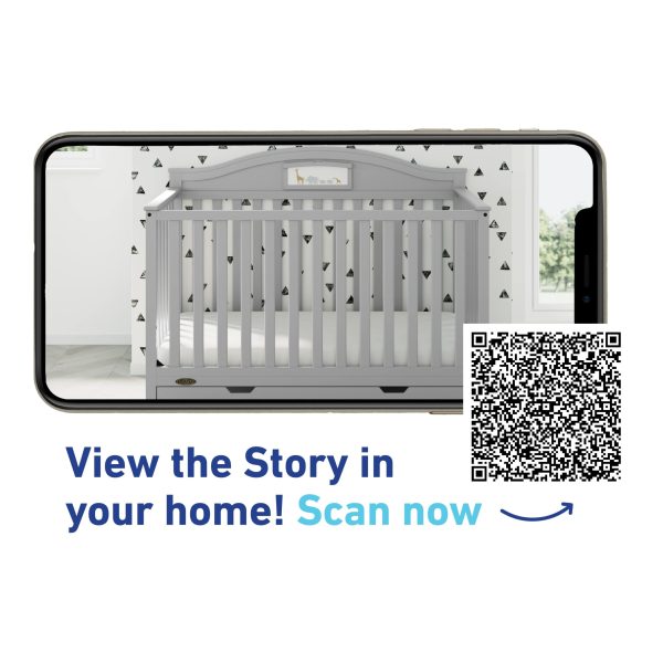 Story 5-in-1 Convertible Baby Crib with Drawer, Pebble Gray - Image 5