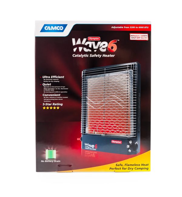 Camco Olympian Wave 6 Catalytic Safety Heater | Adjustable from 3200 to 6000 BTUs | Black (57341) - Image 9