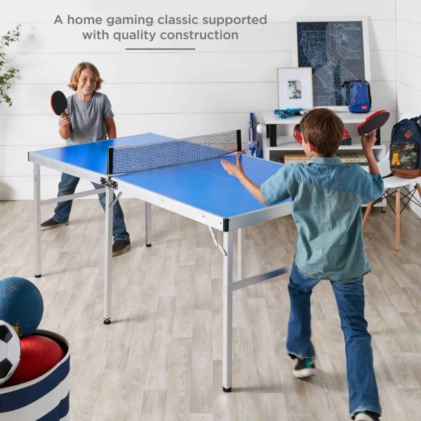 Best Choice Products 6x3ft Portable Ping Pong Table Game Set, Folding Indoor Outdoor Table Tennis w/ 2 Paddles, Balls - Image 2