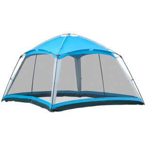 12  x 12  Screen House Room, 8 Person Camping Tent w/ Carry Bag and 4 Mesh Walls for Hiking, Backpacking, and Traveling, Easy Set Up