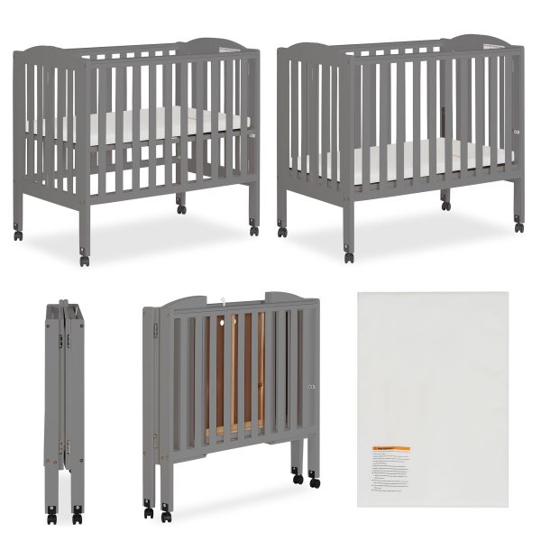 , 2-in-1 Folding Crib in Storm Grey - Image 11