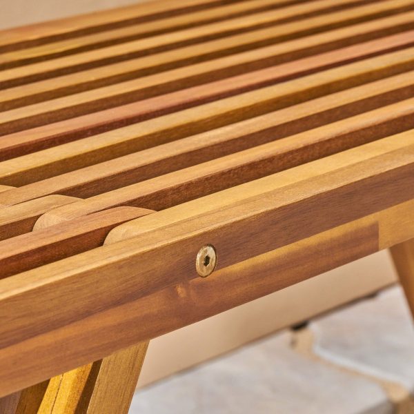 Christopher Knight Home Esme Outdoor Acacia Wood Bench, Teak Finish - Image 2