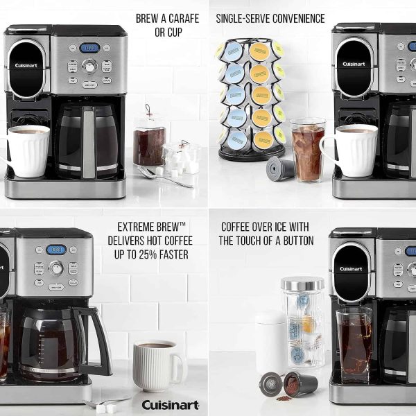Coffee Maker, 12-Cup Glass Carafe, Automatic Hot   Iced Coffee Maker, Single Server Brewer, Stainless Steel, SS-16 - Image 5