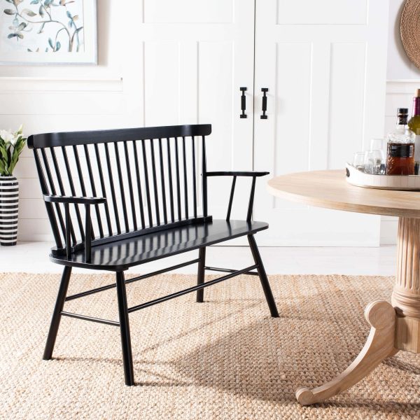 Homes Collection Addison Spindle Back Black Bench - Image 14