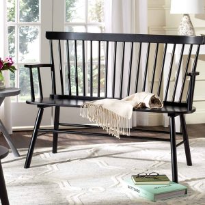 Homes Collection Addison Spindle Back Black Bench