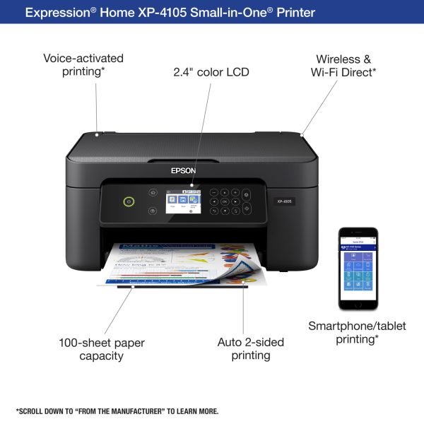 Expression Home XP-4105  Wireless All-in-One Color Inkjet Printer WiFi - Image 2