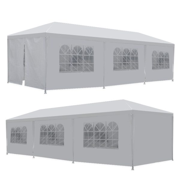 ZenSports 10x30FT Outdoor Party Tent Gazebo Wedding Canopy Tent, Heavy-Duty Steel Waterproof UV Protection White - Image 9