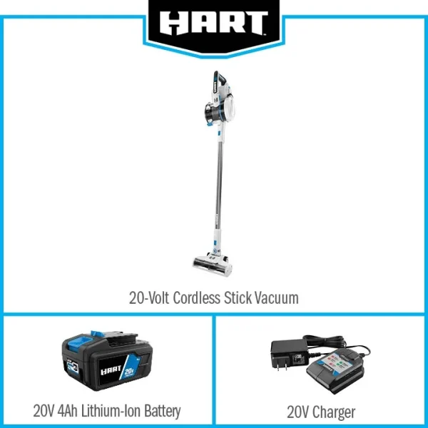 HART 20-Volt Cordless Stick Vacuum Kit, (1) 4.0Ah Lithium-Ion Battery - Image 9