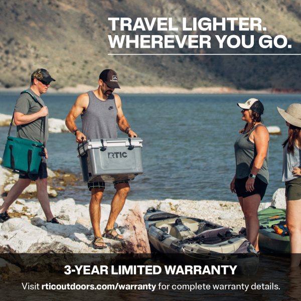 32 QT Ultra-Light Hard-Sided Ice Chest Cooler, Dark Grey And Cool Grey, Fits 48 Cans - Image 4