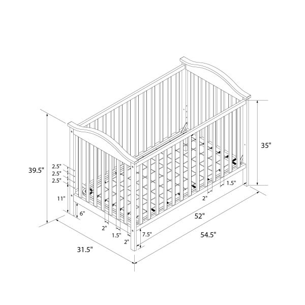 Baby Relax Adele 3-in-1 Convertible Crib, White - Image 6