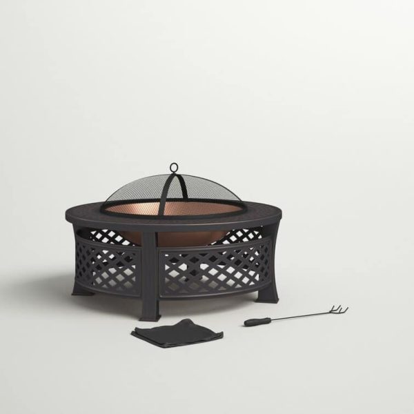 Adriana 20.5  H x 32  W Steel Wood Burning Outdoor Fire Pit - Image 3