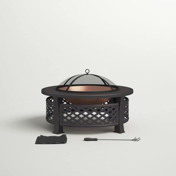 Adriana 20.5  H x 32  W Steel Wood Burning Outdoor Fire Pit - Image 4